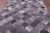 Lantern Tile Grey Natural Cowhide Hand Stitched Patchwork Rug - 6' 8" X 10' 0" - Golden Nile
