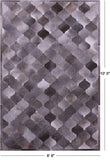 Lantern Tile Grey Natural Cowhide Hand Stitched Patchwork Rug - 6' 8" X 10' 0" - Golden Nile