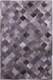 Lantern Tile Grey Natural Cowhide Hand Stitched Patchwork Rug - 6' 8" X 10' 0" - Golden Nile