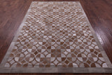 Brown Natural Cowhide Hand Stitched Patchwork Rug - 6' 4" X 9' 6" - Golden Nile