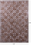 Brown Natural Cowhide Hand Stitched Patchwork Rug - 6' 4" X 9' 6" - Golden Nile