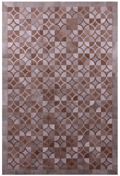 Brown Natural Cowhide Hand Stitched Patchwork Rug - 6' 4" X 9' 6" - Golden Nile