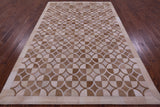 Brown Natural Cowhide Hand Stitched Patchwork Rug - 6' 4" X 9' 5" - Golden Nile