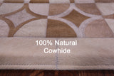 Brown Natural Cowhide Hand Stitched Patchwork Rug - 6' 4" X 9' 5" - Golden Nile