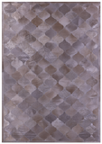 Lantern Tile Champagne Natural Cowhide Hand Stitched Patchwork Rug - 6' 9" X 9' 11" - Golden Nile