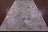 Lantern Tile Champagne Natural Cowhide Hand Stitched Patchwork Rug - 6' 9" X 9' 11" - Golden Nile
