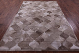 Lantern Tile Brown Natural Cowhide Hand Stitched Patchwork Rug - 6' 8" X 10' 0" - Golden Nile