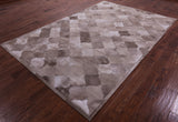 Lantern Tile Brown Natural Cowhide Hand Stitched Patchwork Rug - 6' 8" X 10' 0" - Golden Nile