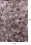 Lantern Tile Brown Natural Cowhide Hand Stitched Patchwork Rug - 6' 8" X 10' 0" - Golden Nile