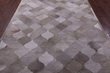 Lantern Tile Brown Natural Cowhide Hand Stitched Patchwork Rug - 6' 8" X 9' 11" - Golden Nile