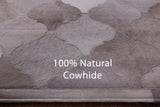 Lantern Tile Brown Natural Cowhide Hand Stitched Patchwork Rug - 6' 8" X 9' 11" - Golden Nile