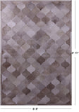 Lantern Tile Brown Natural Cowhide Hand Stitched Patchwork Rug - 6' 8" X 9' 11" - Golden Nile
