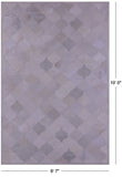 Lantern Tile White Champagne Natural Cowhide Hand Stitched Patchwork Rug - 6' 7" X 10' 0" - Golden Nile