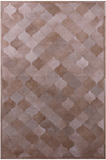 Lantern Tile Brown Natural Cowhide Hand Stitched Patchwork Rug - 6' 8" X 10' 0" - Golden Nile