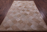 Lantern Tile Brown Natural Cowhide Hand Stitched Patchwork Rug - 6' 8" X 10' 0" - Golden Nile