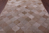 Lantern Tile Brown Natural Cowhide Hand Stitched Patchwork Rug - 6' 8" X 10' 0" - Golden Nile
