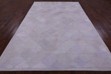 Lantern Tile White Natural Cowhide Hand Stitched Patchwork Rug - 6' 8" X 10' 0" - Golden Nile