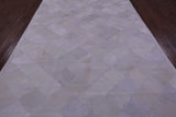Lantern Tile White Natural Cowhide Hand Stitched Patchwork Rug - 6' 8" X 10' 0" - Golden Nile