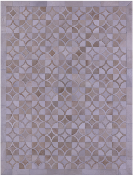 Brown & White Natural Cowhide Hand Stitched Patchwork Rug - 6' 4" X 8' 3" - Golden Nile