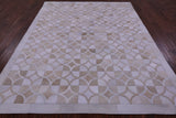 Brown & White Natural Cowhide Hand Stitched Patchwork Rug - 6' 4" X 8' 3" - Golden Nile