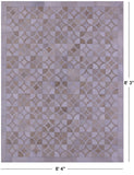 Brown & White Natural Cowhide Hand Stitched Patchwork Rug - 6' 4" X 8' 3" - Golden Nile