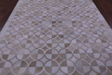 Brown & White Natural Cowhide Hand Stitched Patchwork Rug - 6' 4" X 8' 3" - Golden Nile