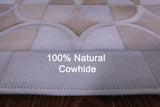 Brown & White Natural Cowhide Hand Stitched Patchwork Rug - 6' 4" X 8' 3" - Golden Nile