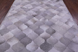 Lantern Tile Grey Natural Cowhide Hand Stitched Patchwork Rug - 6' 7" X 8' 3" - Golden Nile