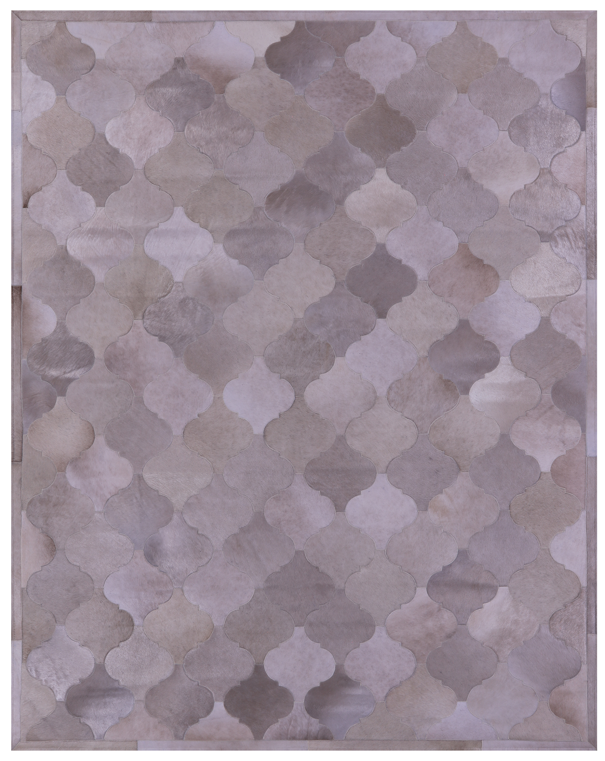 Champagne Natural Cowhide Hand Stitched Patchwork Rug - 6' 8" X 8' 3" - Golden Nile