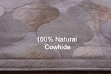Lantern Tile Taupe Natural Cowhide Hand Stitched Patchwork Rug - 6' 8" X 8' 4" - Golden Nile