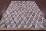 Brown & Whitey Natural Cowhide Hand Stitched Patchwork Rug - 6' 8" X 8' 4" - Golden Nile