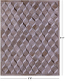 Brown & Whitey Natural Cowhide Hand Stitched Patchwork Rug - 6' 8" X 8' 4" - Golden Nile