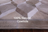 Brown & Whitey Natural Cowhide Hand Stitched Patchwork Rug - 6' 8" X 8' 4" - Golden Nile