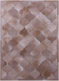 Lantern Tile Light Brown Natural Cowhide Hand Stitched Patchwork Rug - 4' 10" X 6' 7" - Golden Nile