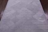 Lantern Tile White Natural Cowhide Hand Stitched Patchwork Rug - 4' 10" X 6' 7" - Golden Nile
