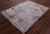 Brown Natural Cowhide Hand Stitched Patchwork Rug - 5' 0" X 6' 7" - Golden Nile