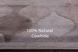 Brown Natural Cowhide Hand Stitched Patchwork Rug - 5' 0" X 6' 7" - Golden Nile