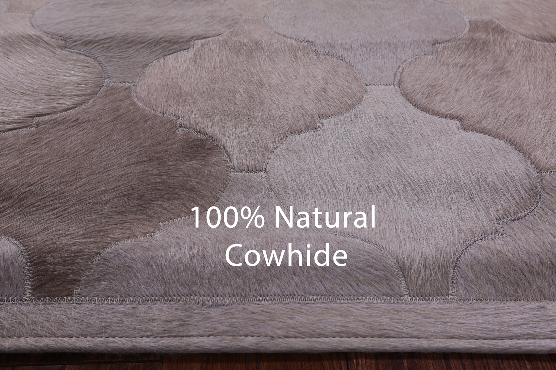 Brown Natural Cowhide Hand Stitched Patchwork Rug - 5' 0" X 6' 7" - Golden Nile