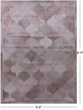 Brown Natural Cowhide Hand Stitched Patchwork Rug - 5' 0" X 6' 7" - Golden Nile