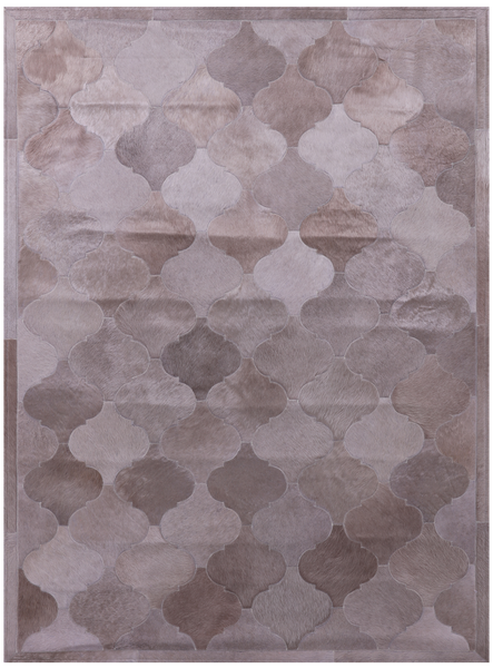 Brown Natural Cowhide Hand Stitched Patchwork Rug - 5' 0" X 6' 7" - Golden Nile