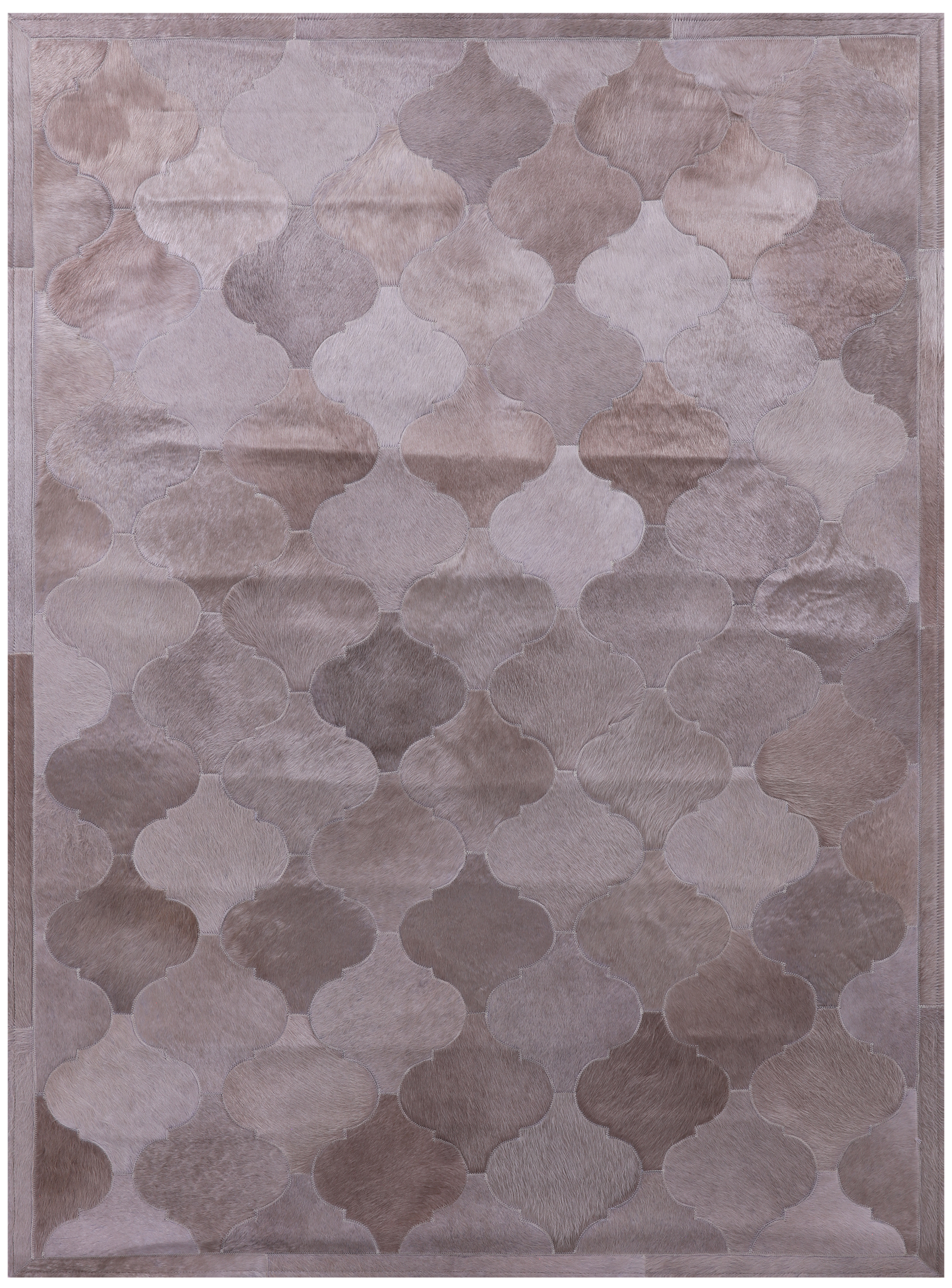 Brown Natural Cowhide Hand Stitched Patchwork Rug - 5' 0" X 6' 7" - Golden Nile