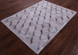 Grey Brindle Natural Cowhide Hand Stitched Patchwork Rug - 5' 0" X 6' 7" - Golden Nile