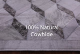 Grey Brindle Natural Cowhide Hand Stitched Patchwork Rug - 5' 0" X 6' 7" - Golden Nile