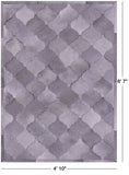 Lantern Tile Grey Natural Cowhide Hand Stitched Patchwork Rug - 4' 10" X 6' 7" - Golden Nile