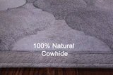 Lantern Tile Grey Natural Cowhide Hand Stitched Patchwork Rug - 4' 10" X 6' 7" - Golden Nile