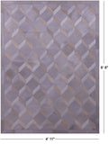Grey Natural Cowhide Hand Stitched Patchwork Rug - 4' 11" X 6' 8" - Golden Nile