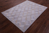 Grey Natural Cowhide Hand Stitched Patchwork Rug - 4' 11" X 6' 8" - Golden Nile