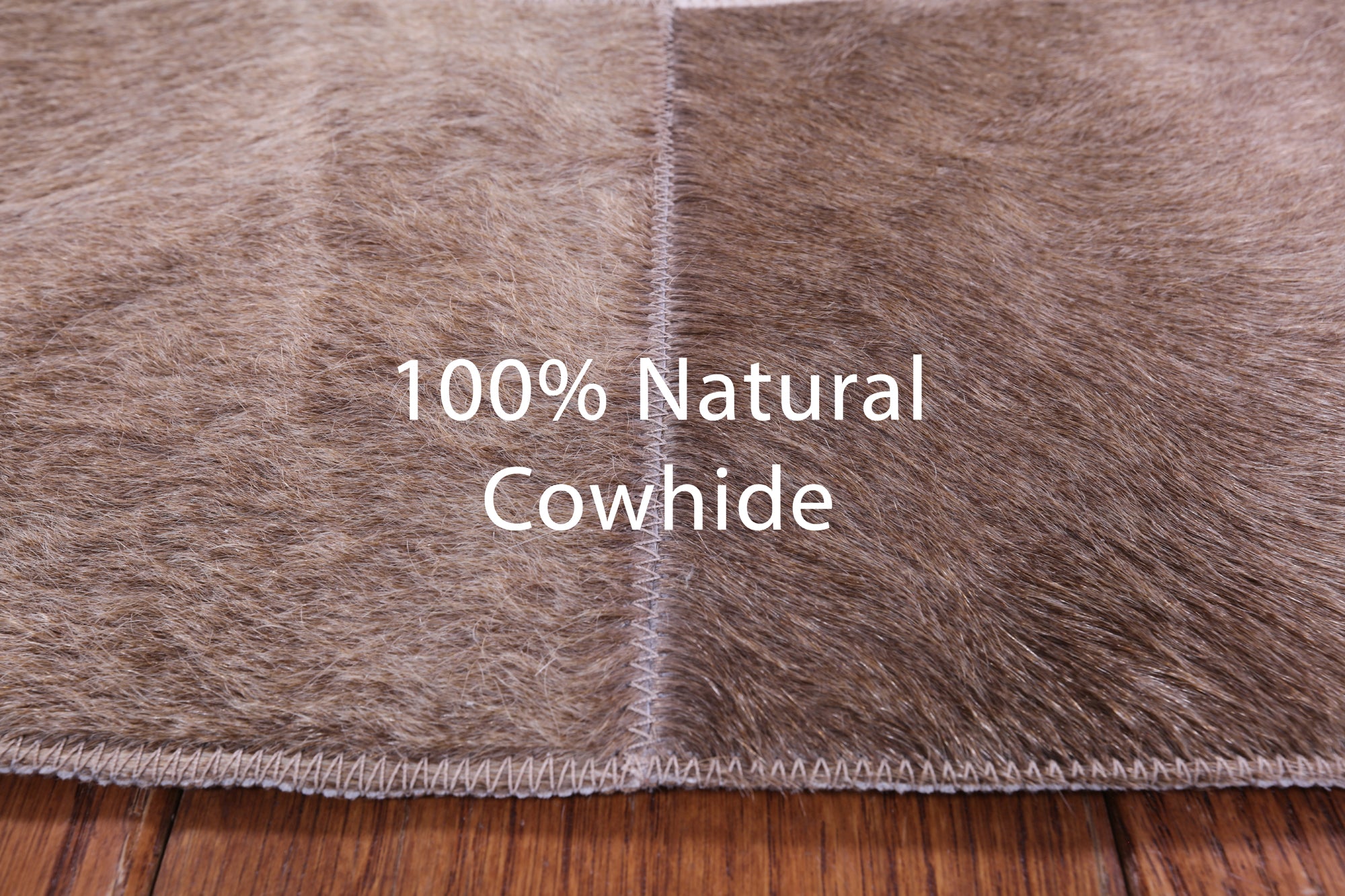 Brown Round Star Natural Cowhide Hand Stitched Patchwork Rug - 6' 6" X 6' 6" - Golden Nile