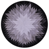 Black & White Round Star Natural Cowhide Hand Stitched Patchwork Rug - 6' 7" X 6' 7" - Golden Nile