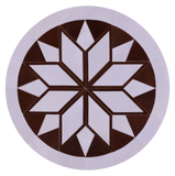 Brown & White Round Star Natural Cowhide Hand Stitched Patchwork Rug - 5' 0" X 5' 0" - Golden Nile